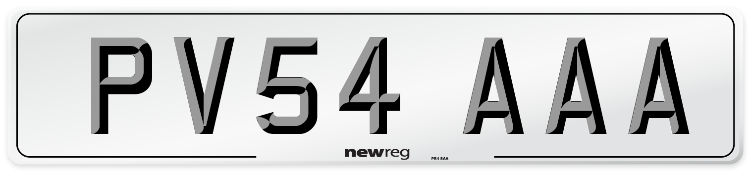 PV54 AAA Number Plate from New Reg